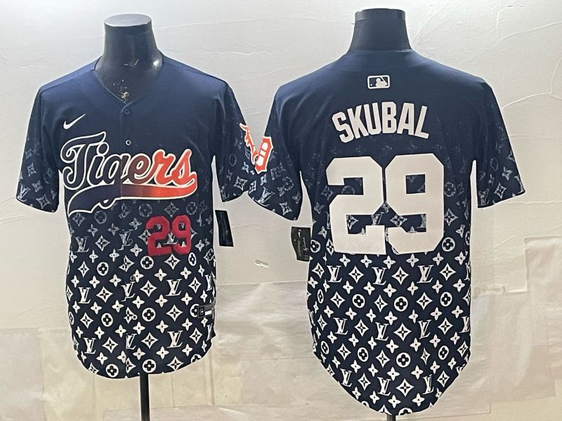 Men 2026 Detroit Tigers #29 Skubal Blue Game Nike MLB Jersey 02